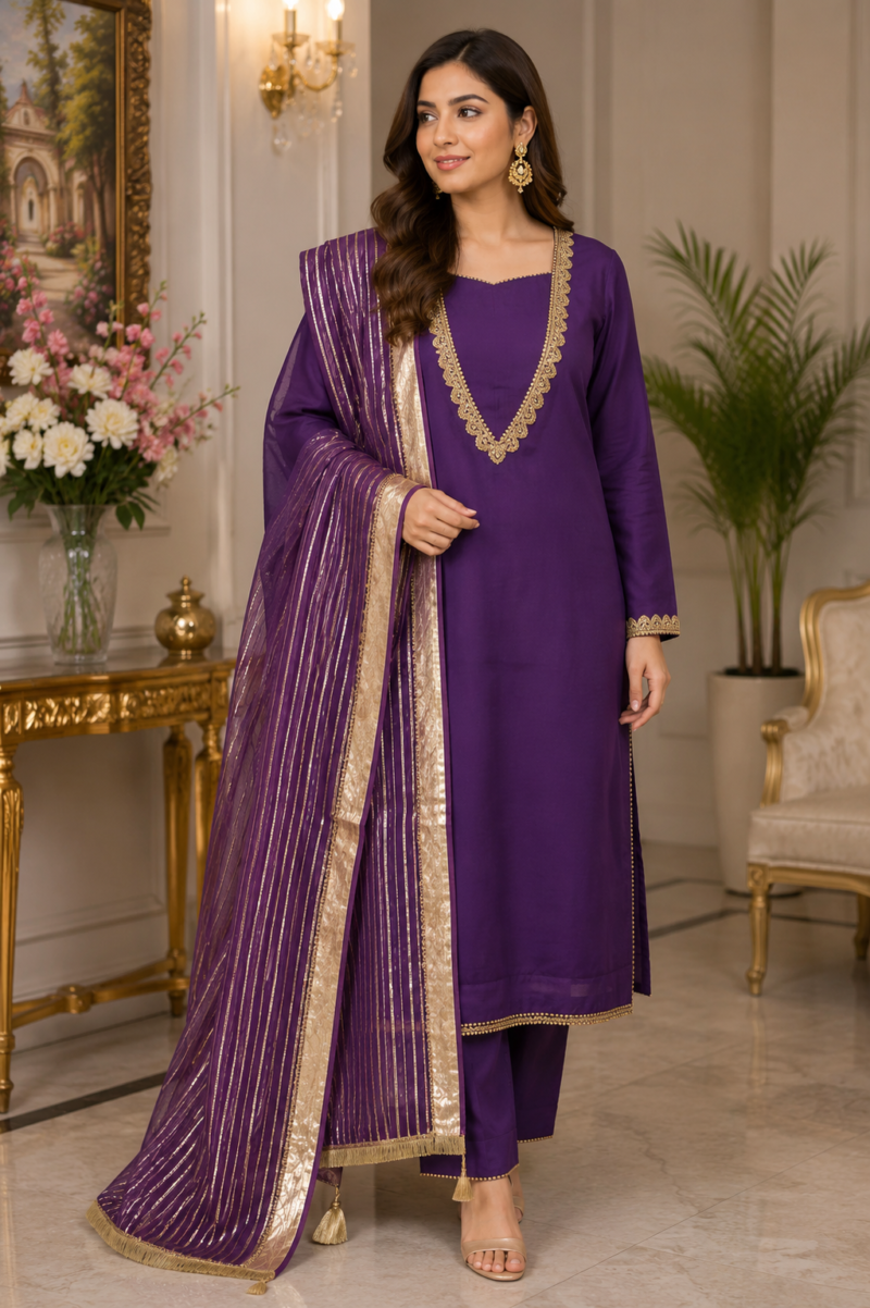 Royal Purple Festive Silhouette