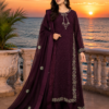 Deep Wine Embroidered Regal Attire